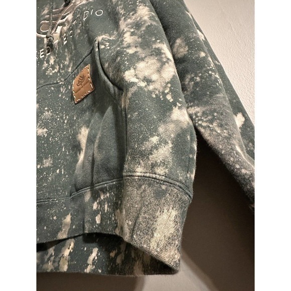 Wicked Tie Studio Unisex Alpine Green Small Reverse Tie Dye Bleached Embroidered - Picture 4 of 10